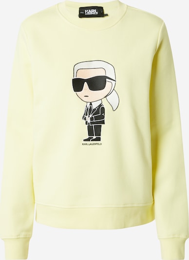Karl Lagerfeld Sweatshirt 'Ikonik 2.0' in beige / pastellgelb / schwarz / weiß, Produktansicht