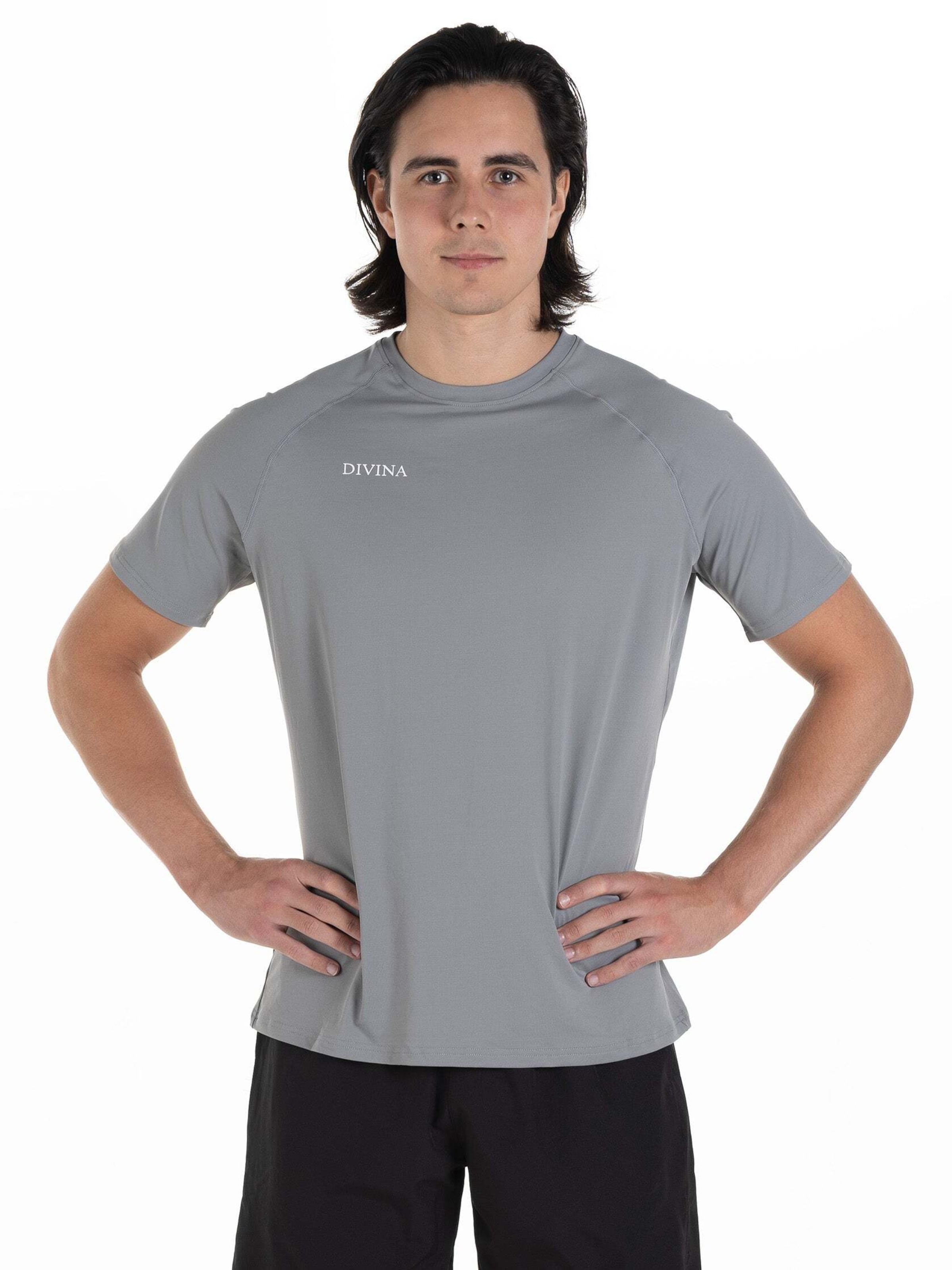 Maglia funzionale 'Raw' di Divina in grigio: frontale