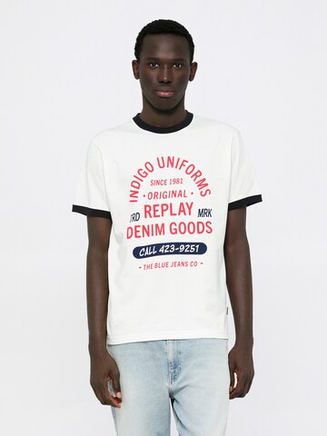 REPLAY Shirt in Wit: voorkant