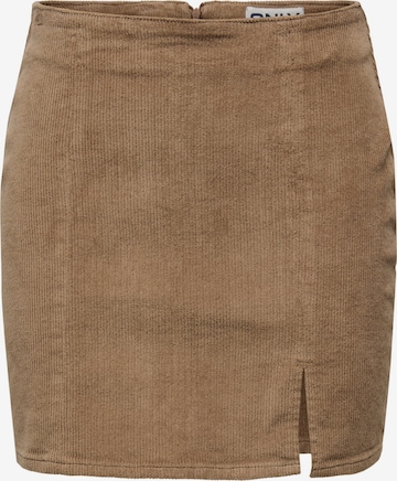 Jupe 'ONLLeni-Global' ONLY en marron : devant
