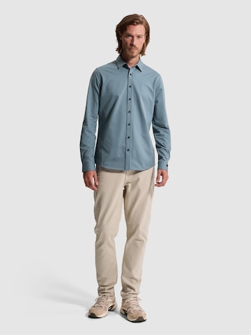 CAST IRON - Ajuste estrecho Camisa 'Shirt in twill jersey with Kent collar' en azul