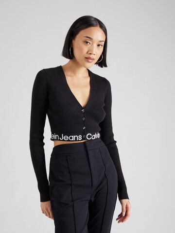 Calvin Klein Jeans Knit Cardigan in Black: front