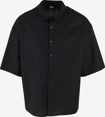 Urban Classics Comfort fit Overhemd in Zwart: voorkant