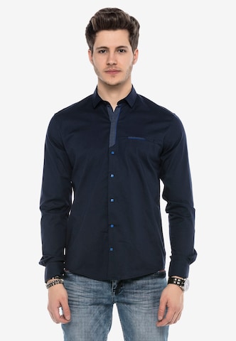 CIPO & BAXX Regular fit Button Up Shirt 'Mills' in Blue: front