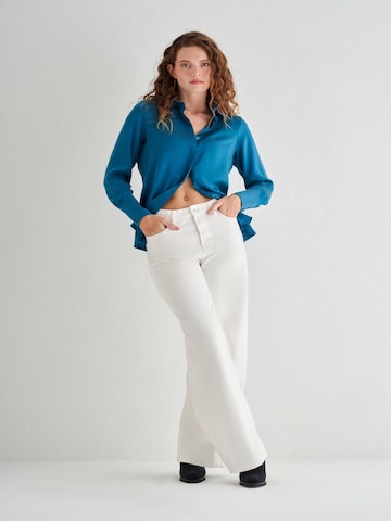 SILK & CASHMERE Shirt in Blauw