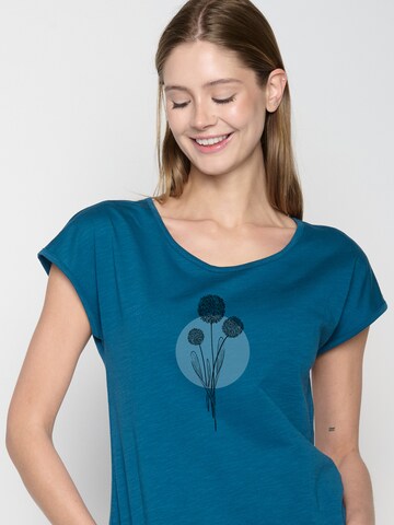 GREENBOMB Shirt 'Nature Allium' in Blauw