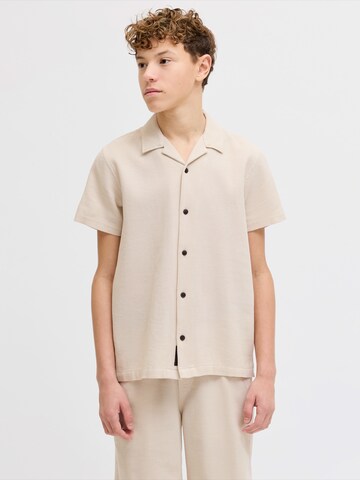 Jack & Jones Junior Comfort Fit Πουκάμισο 'JJGLOBAL' σε γκρι: μπροστά