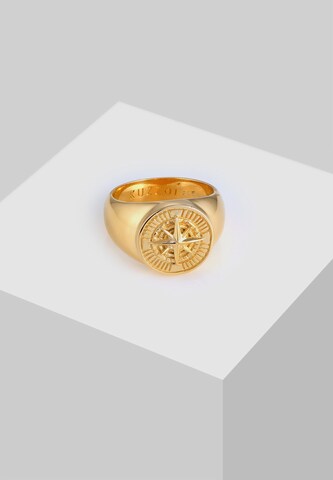 KUZZOI Ring 'Siegelring, Kompass' in Gold