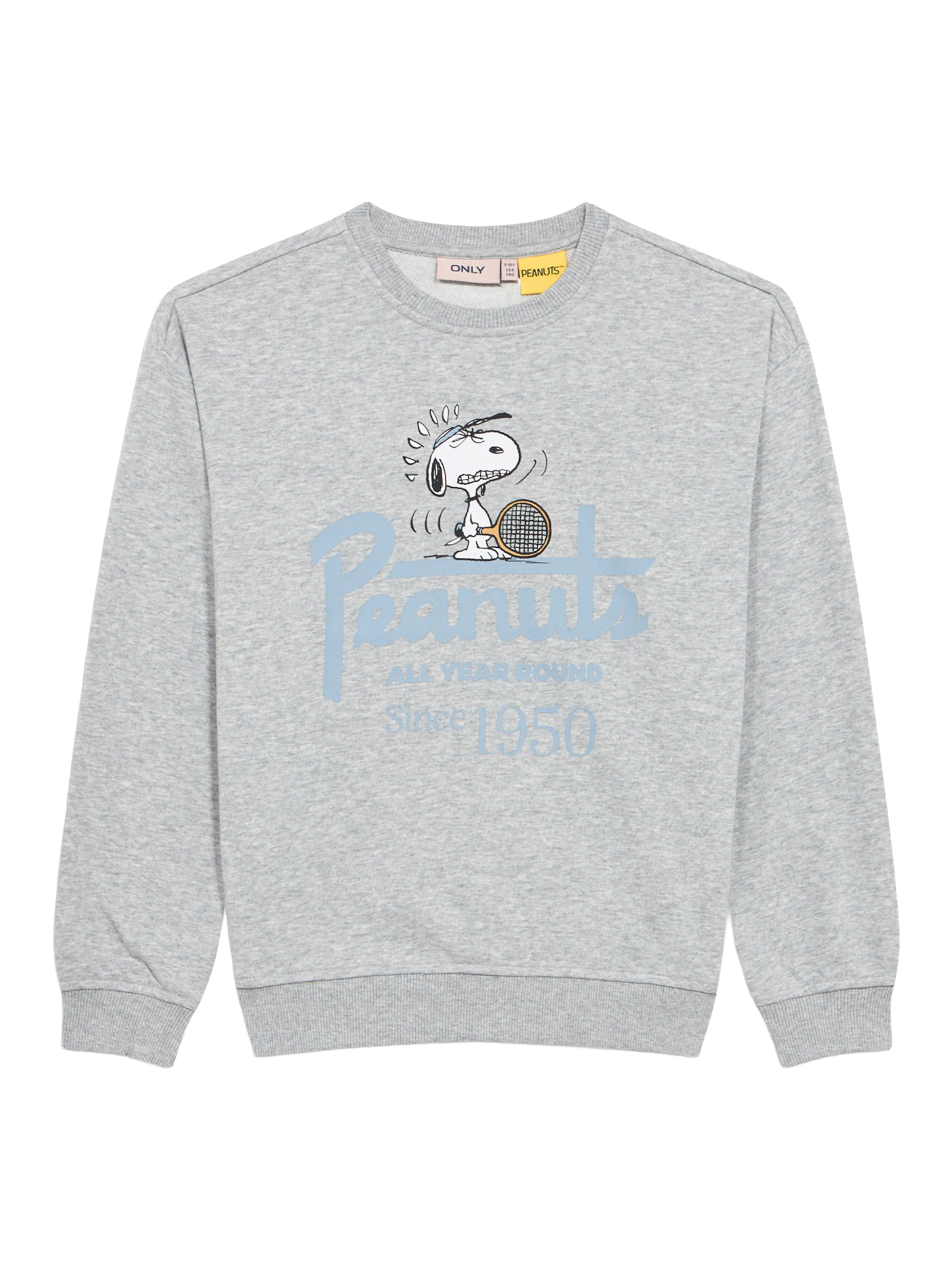 ONLY GIRLS Sweatshirt 'KOGRACQUET' in Grey: front