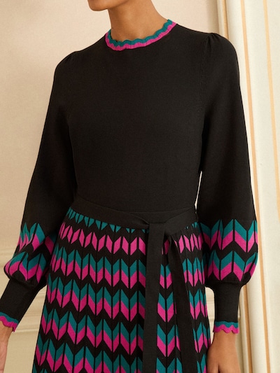 love & roses Adīta kleita, krāsa - smaragda / gaiši rozā / melns, Preces skats