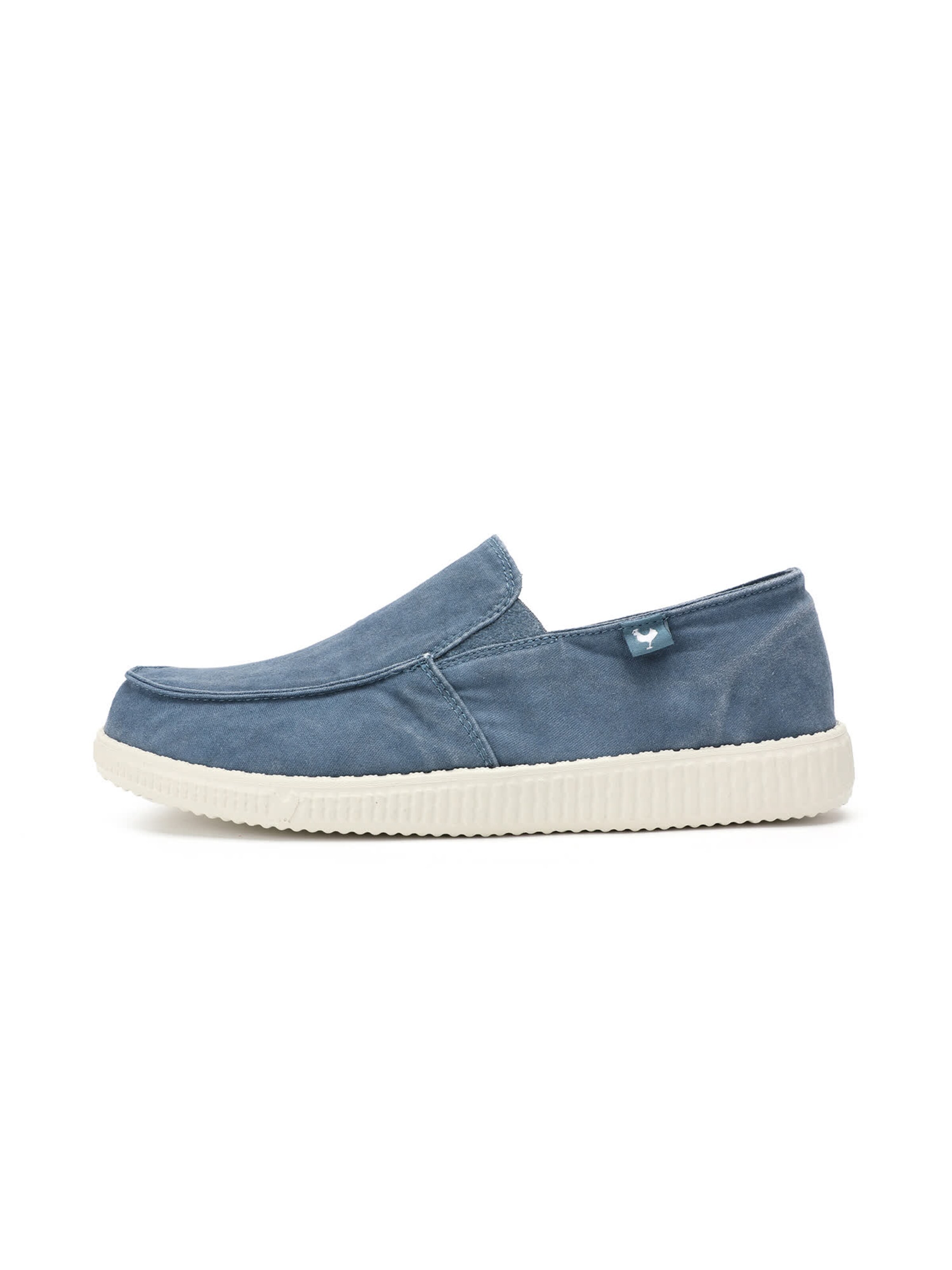Walk In Pitas Moccasin ' 150 SLIP ON WASHED ' in Blue: front