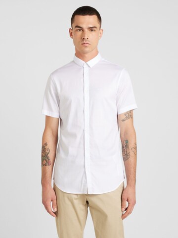 Coupe slim Chemise ARMANI EXCHANGE en blanc : devant