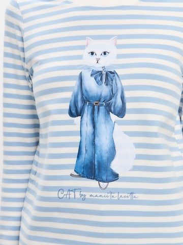 Cat e Lolette Shirt 'Cat in a Denim Suit' in Blue