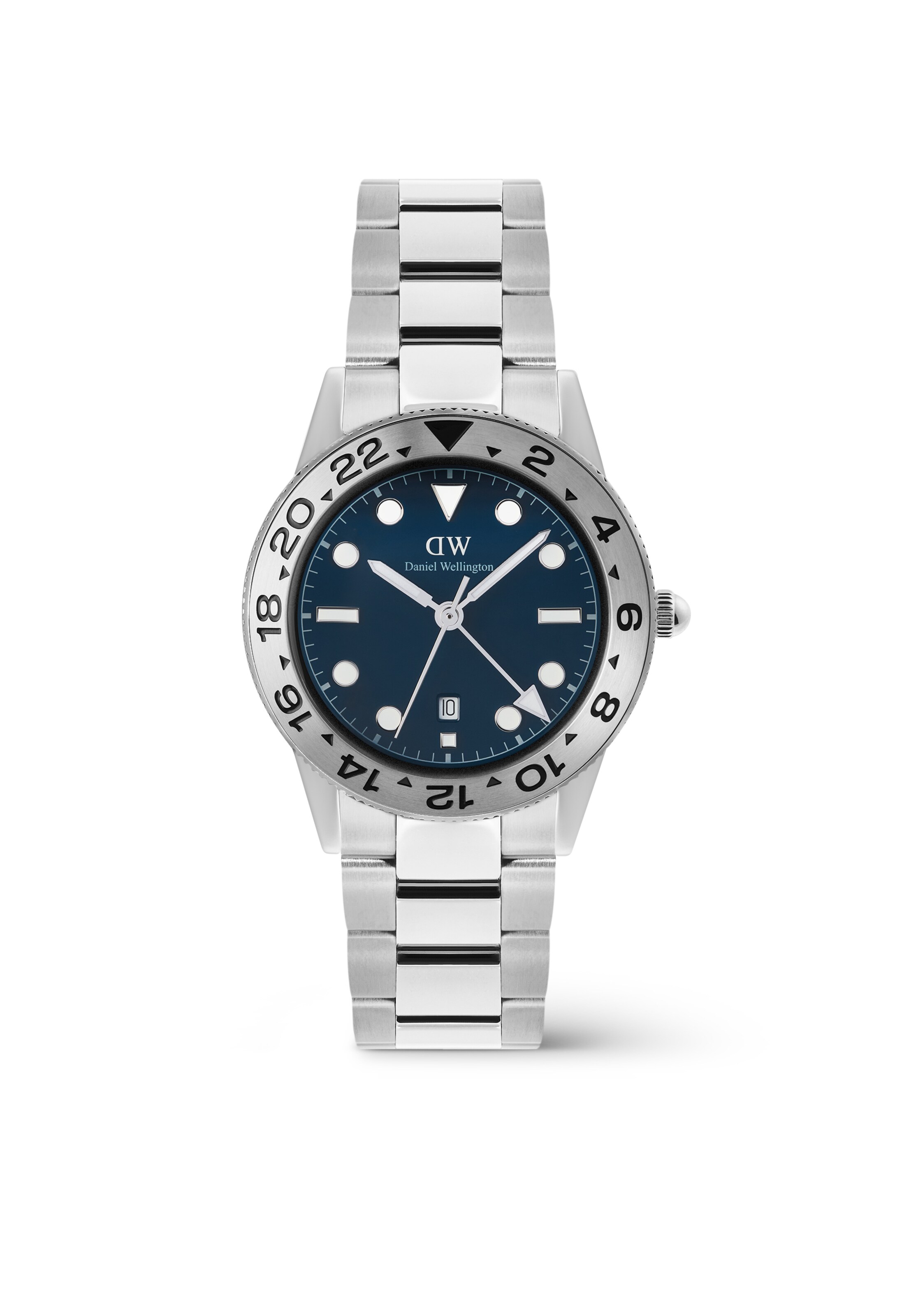 Daniel Wellington Analoog horloge 'ICONIC GMT' in Zilver: voorkant