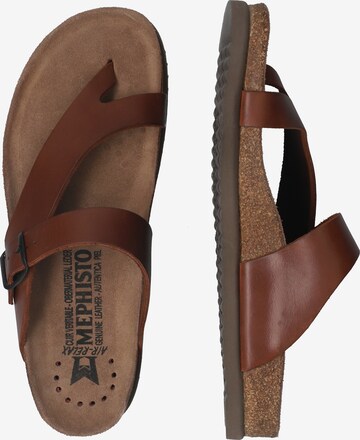 MEPHISTO T-Bar Sandals 'Niels' in Brown