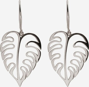 Gemshine Earrings 'Tropischer Blatt' in Silver: front