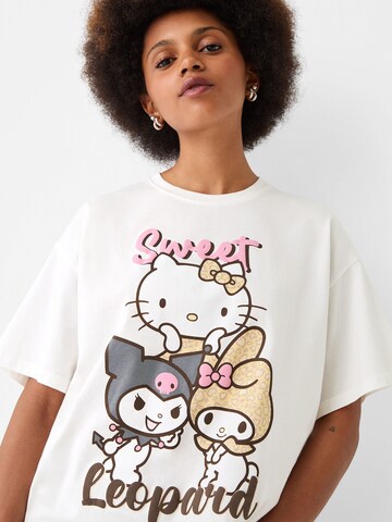 Bershka T-Shirt in Weiß