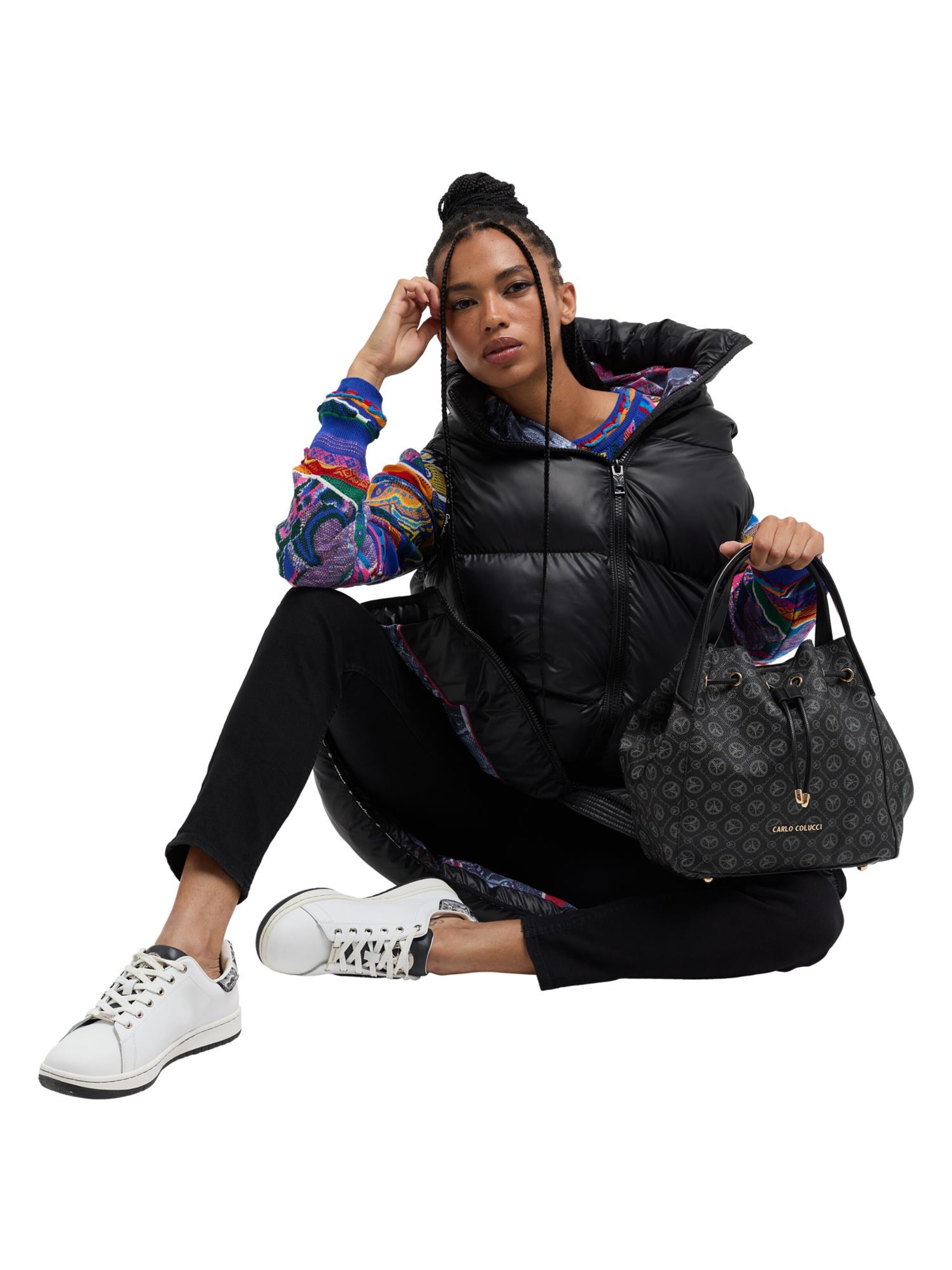 Carlo Colucci Beuteltasche 'DeGaetanis' in Schwarz