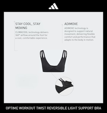 Low support Reggiseno sportivo 'Optime' di ADIDAS PERFORMANCE in nero