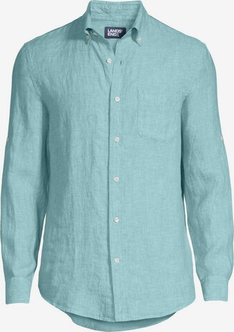 Lands‘ End Button Up Shirt in Blue: front