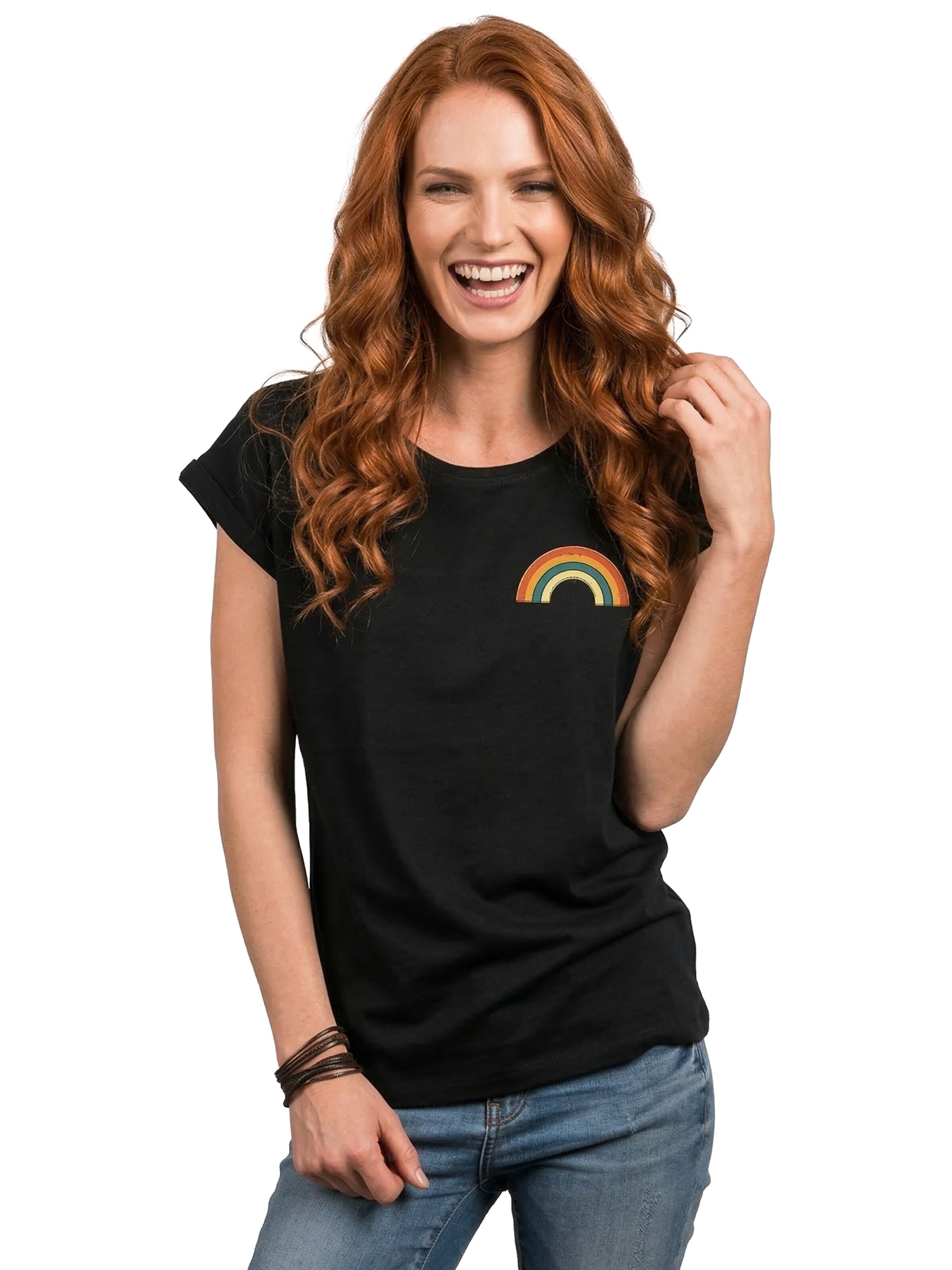 MAKAYA Shirt 'Rainbow'‌‌‌‌‌‌‌‌‌ in Schwarz