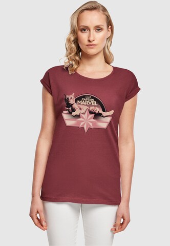 ABSOLUTE CULT Shirt 'Captain Marvel - Chillin Goose' in Red: front
