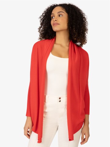Rainbow Cashmere Knit Cardigan in Red: front