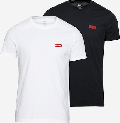 LEVI'S ® Shirt '2Pk Crewneck Graphic' in de kleur Rood / Zwart / Wit, Productweergave