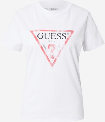 Tricou 'Classic' de la GUESS pe alb: față