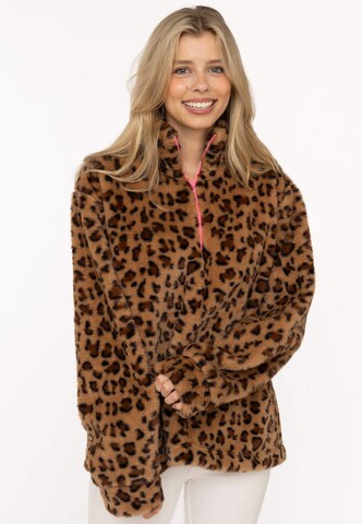 Zwillingsherz Sweatshirt in Bruin: voorkant