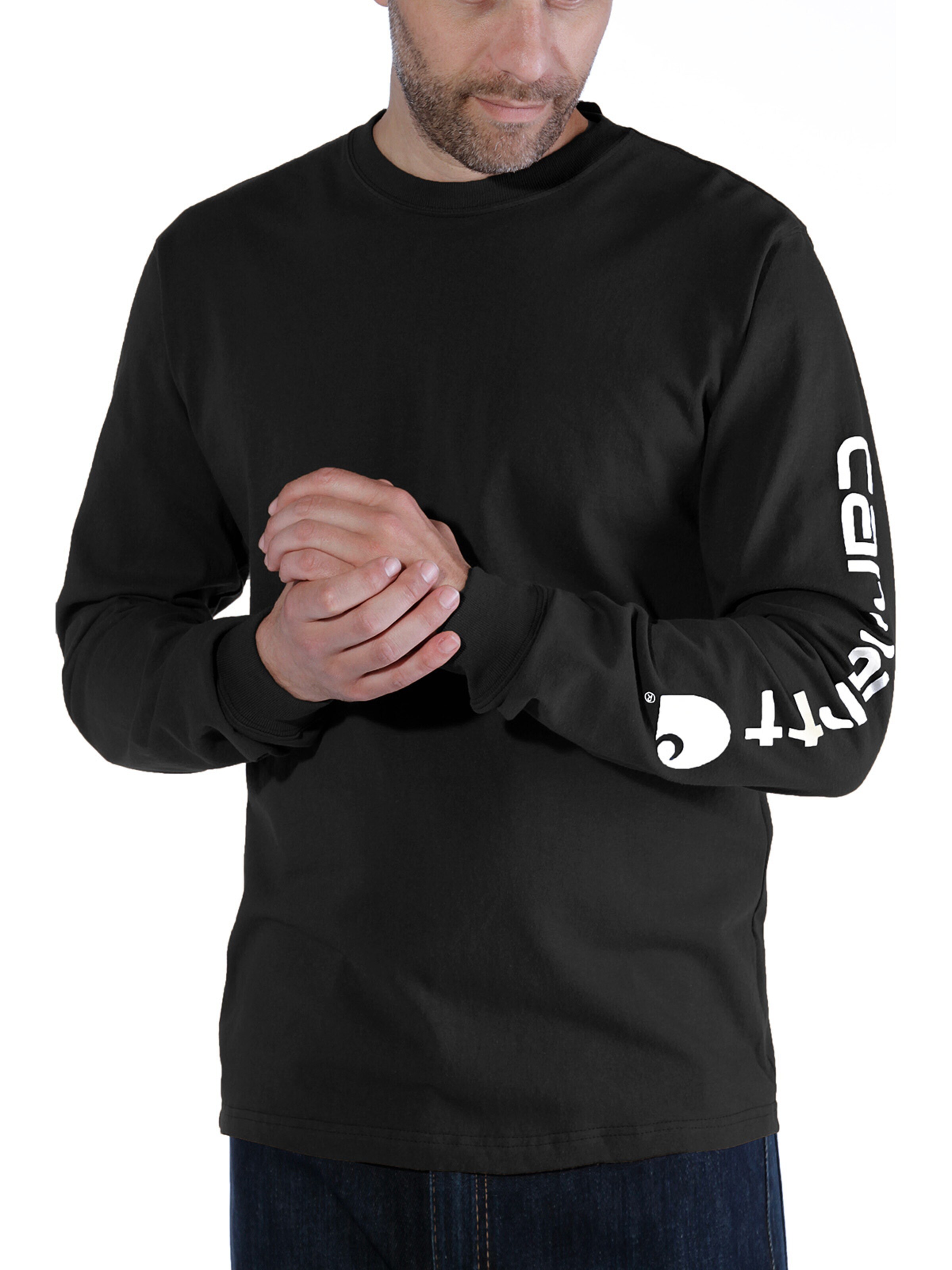 Carhartt WIP Shirt 'Bekleidung Long Sleeve in black' in Black