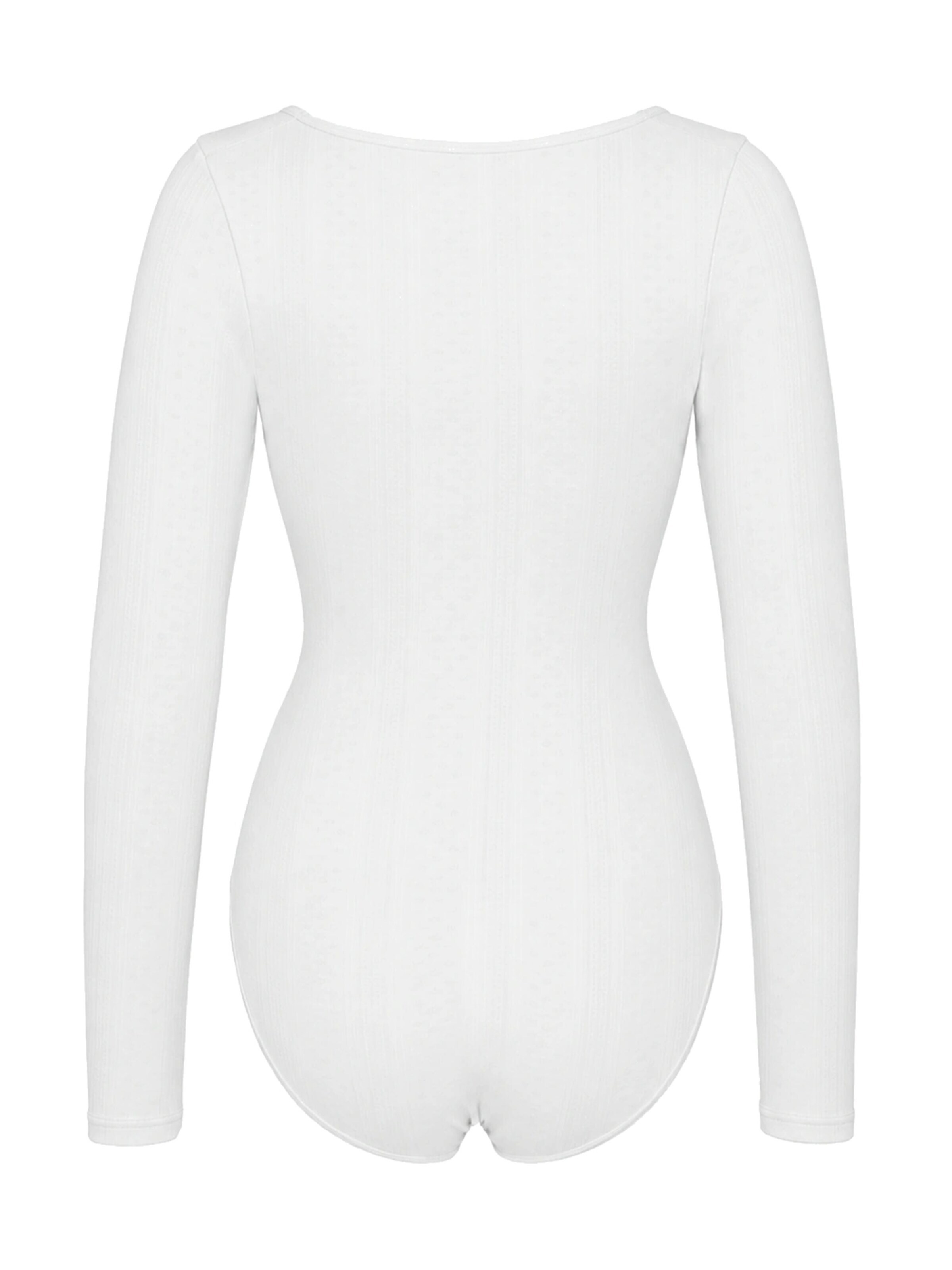 cfab - Body moldeador 'Longsleeve Bodysuit Sculpting Shapewear with Briefs' en blanco