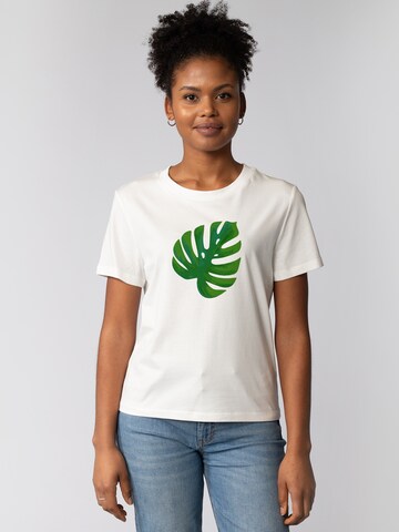 T-shirt 'Monstera 2.0' Watapparel en blanc : devant