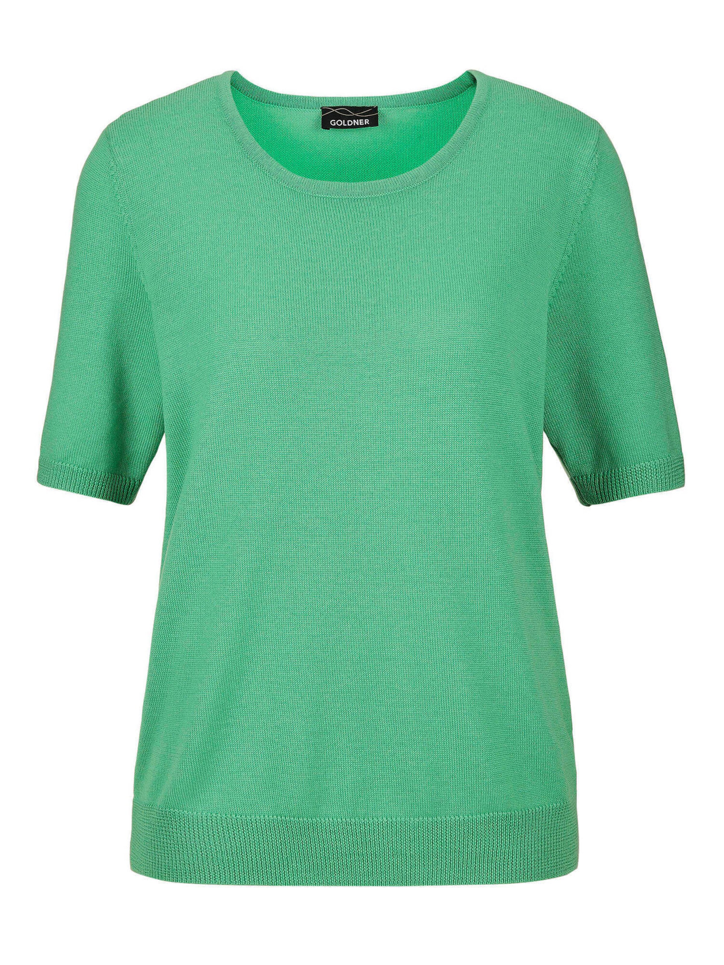 Goldner Pullover in Grün: Vorderseite