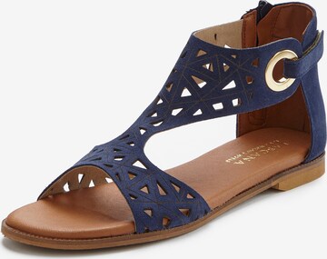 LASCANA T-Bar Sandals in Blue: front