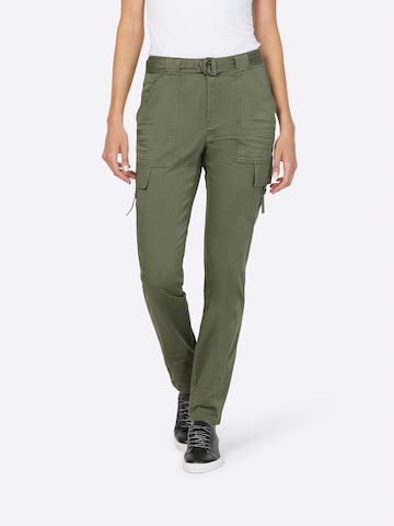 Regular Pantalon cargo heine en vert : devant