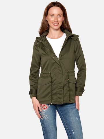 KOROSHI Between-seasons parka in Green: front