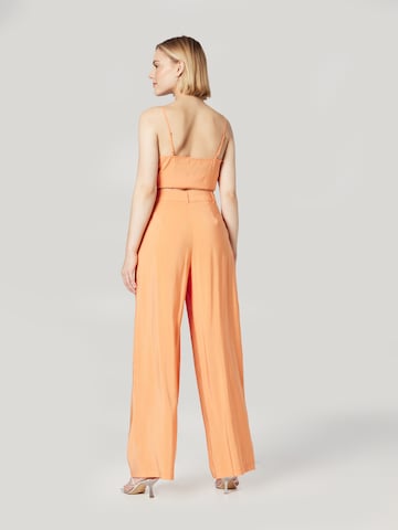 Guido Maria Kretschmer Women Wide Leg Bukser med lægfolder 'Jule' i orange: tilbage