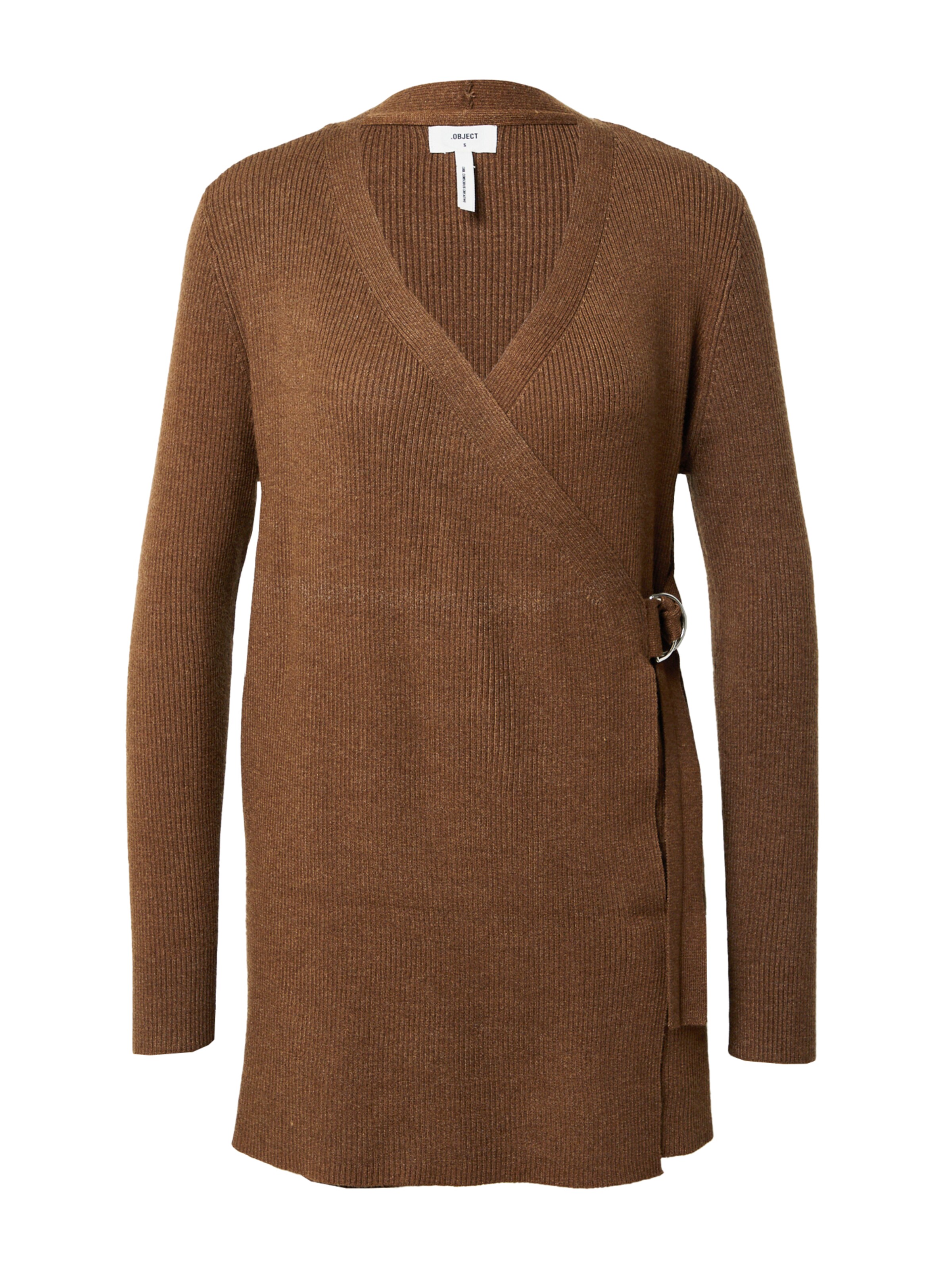 OBJECT Strickjacke 'FAE THESS' in Braun: Vorderseite