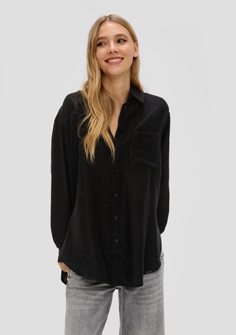 QS Blouse in Zwart: voorkant