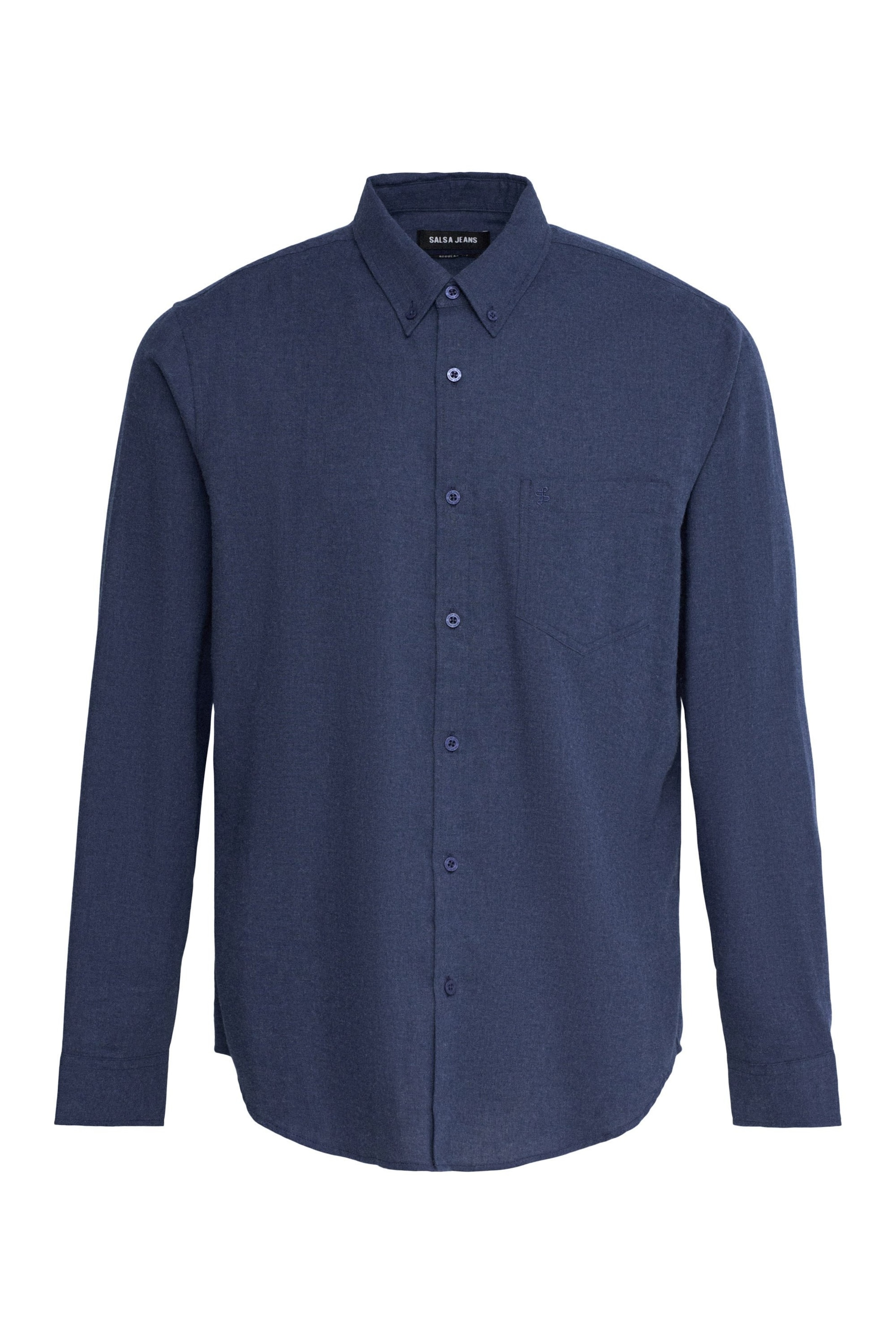 Salsa Jeans Regular fit Overhemd in Blauw: voorkant