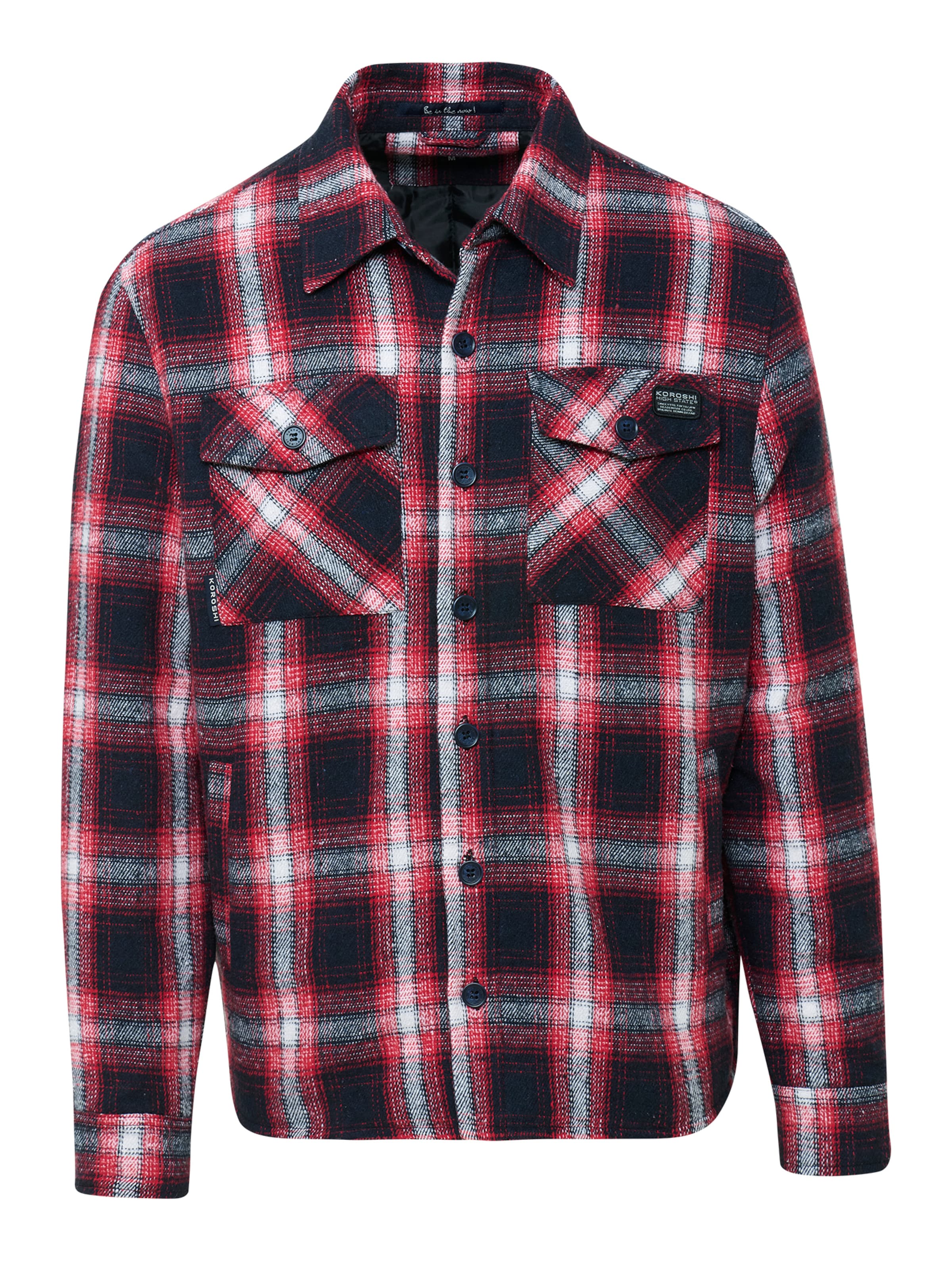 KOROSHI Regular fit Button Up Shirt in Red: front
