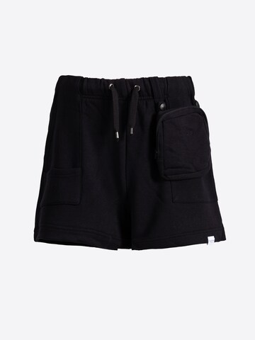 melns 4TAILORS Vaļīgs piegriezums Bikses 'Sorbet'