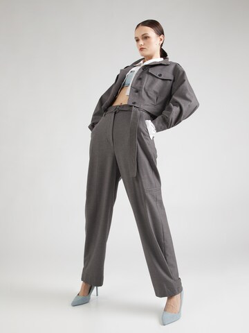 SECOND FEMALE Regular Pleated Pants in Grey