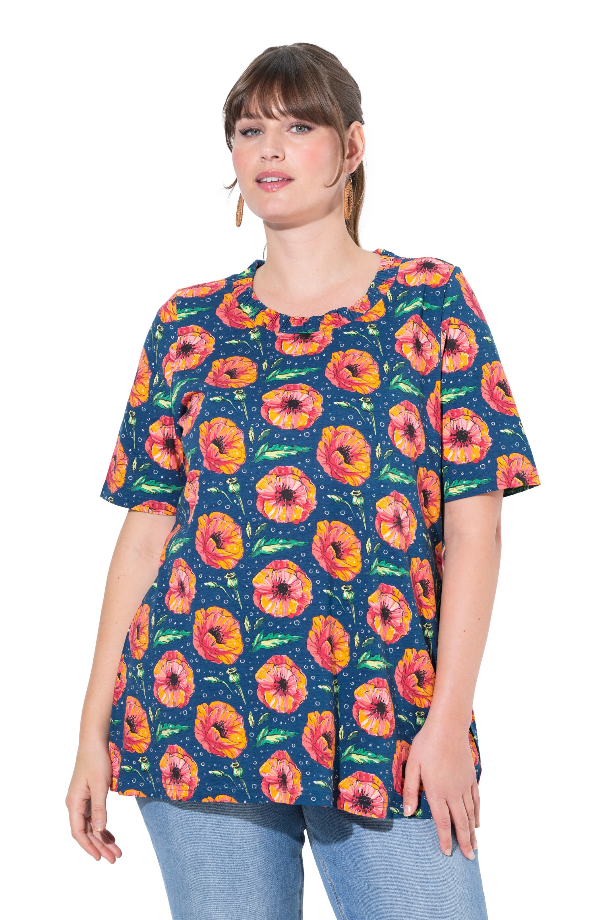 T-shirt Ulla Popken en vert : devant