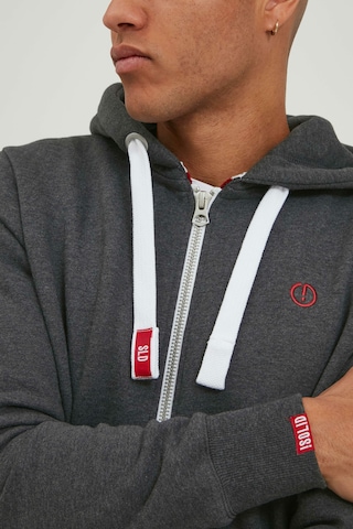 !Solid Zip-Up Hoodie 'BennZip' in Grey