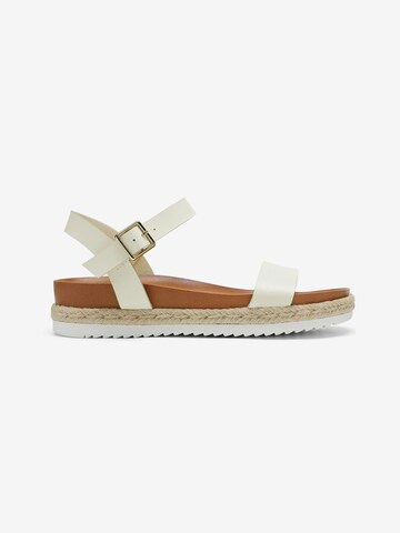 Dream Pairs Sandal 'Damen-Espadrille-Sandalen mit Knöchelriemen und Plateauabsatz' in White