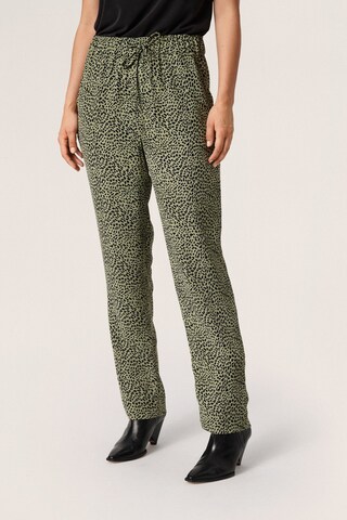 SOAKED IN LUXURY Loose fit Trousers 'Shirley' in Green: front