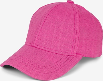 styleBREAKER Cap 'Leinen Baseball Cap' in Pink: Vorderseite