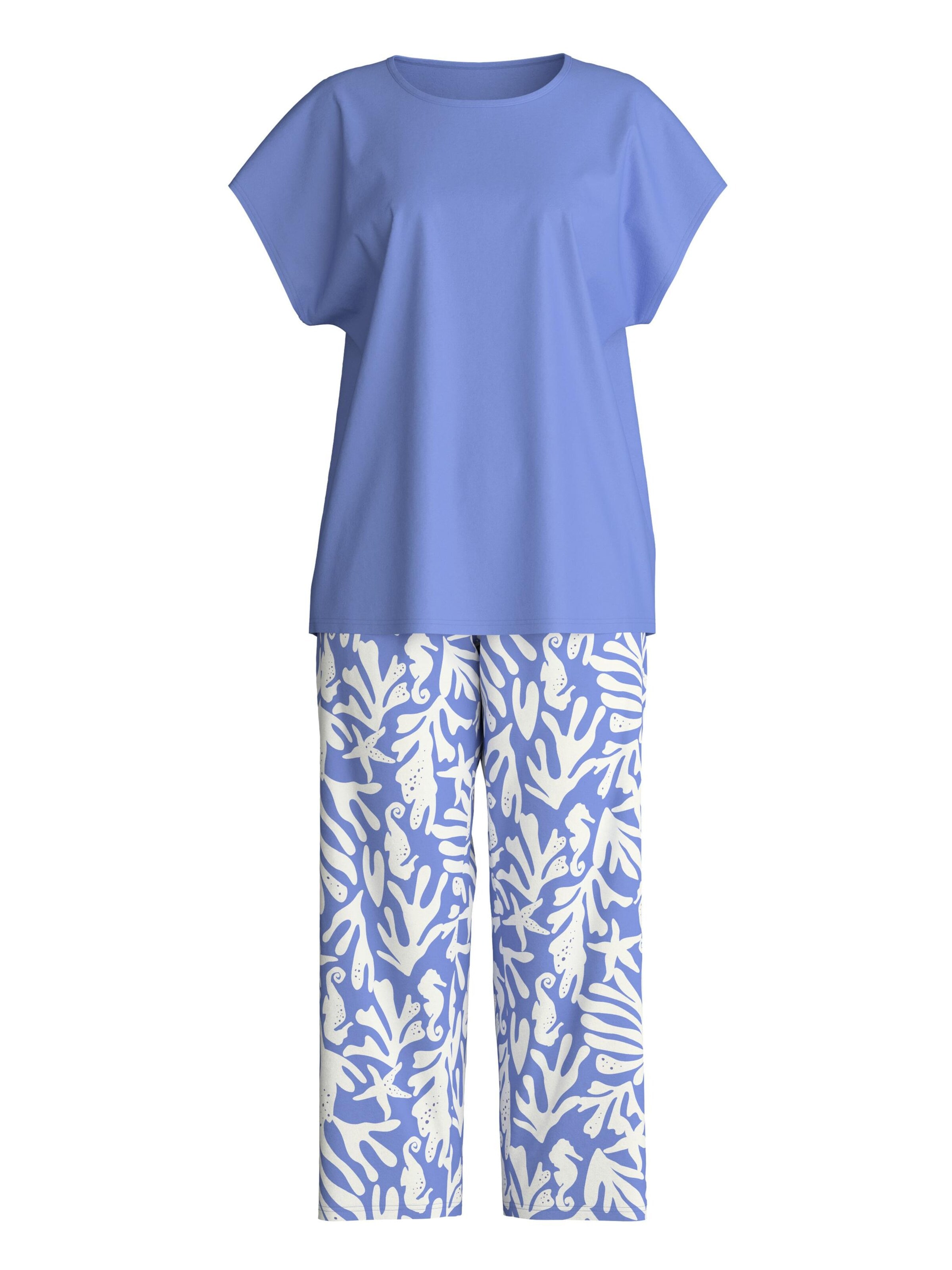 CALIDA Pyjama 'Cotton Special'‌‌‌‌‌ in Blau: Vorderseite